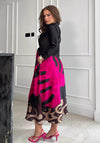 Girl In Mind Isabella Tie Front Vibrant Print Midi Shirt Dress, Multi