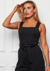 Girl In Mind Tara Square Neck Culotte Jumpsuit, Black