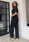 Girl In Mind Seraphina Military Style Wide Leg Jumpsuit, Black