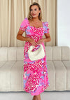 Girl in Mind Lillian Animal Print Midi Dress, Pink