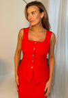 Girl in Mind Jamie Waistcoat and Vicky Skirt Co-Ord, Red