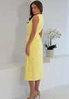 Girl In Mind Louisa with Gold Buckle Wrap Midi Dress, Yellow