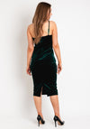 Girl In Mind Kendall Velvet Knot Front Midi Dress, Green