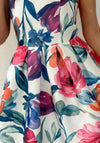 Girl In Mind Raisa Sweetheart Neck Midi Dress, Pink Multi