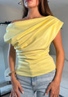 Girl In Mind Donna Asymmetric Sleeveless Top, Yellow