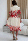 Girl in Mind Holland Floral Collar Midi Dress, Cream