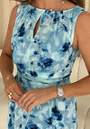 Girl in Mind Bay Boat Floral Midi Dress, Blue