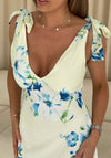 Girl in Mind Beverly Floral Tie Shoulder Midi Dress, Yellow
