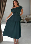 Girl in Mind Connie Peplum Midi Dress, Green
