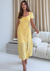 Girl in Mind Lillian Sweetheart Midi Dress, Yellow