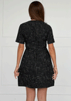Girl in Mind Kenza Bow Tweed Mini Dress, Black