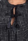 Girl in Mind Kenza Bow Tweed Mini Dress, Black