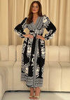 Girl in Mind Juno Printed Wrap Maxi Dress, Black
