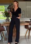 Girl in Mind Bridget Beaded Velvet Jumpsuit, Blac
