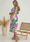 Girl in Mind Levi Angel Sleeve Split Leg Midi Dress, Purple