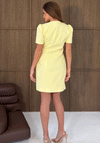 Girl in Mind Megan Button Up Mini Dress, Yellow