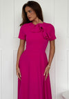 Girl in Mind Minta Bow Detail Short Sleeve Midi Dress, Pink