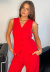 Girl in Mind Bobbi Waistcoat and Jo Trouser Set, Red