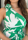 Girl in Mind Whitney Corsage One Shoulder Dress, Green