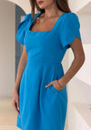 Girl in Mind Reeve Square Neck Mini Dress, Blue