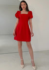 Girl in Mind Reeve Square Neck Mini Dress, Red