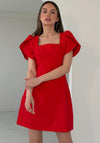 Girl in Mind Reeve Square Neck Mini Dress, Red