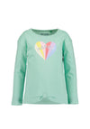 Blue Seven Girl Long Sleeve Happy Top, Green