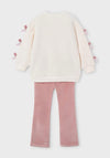 Mayoral Mini Girl Bow Sweater and Flare Legging Set, Pink