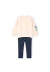 Mayoral Mini Girl Floral Sweater and Legging Set, Cream