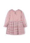 Mayoral Mini Girl Pleated Floral Long Sleeve Dress, Pink