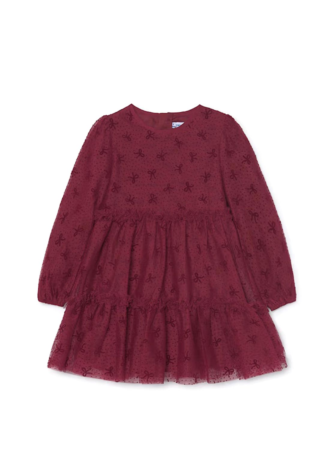 Mayoral Mini Girl Long Sleeve Tulle Dress, Red