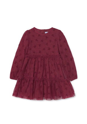 Mayoral Mini Girl Long Sleeve Tulle Dress, Red