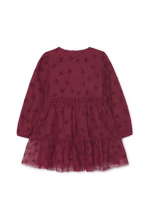 Mayoral Mini Girl Long Sleeve Tulle Dress, Red