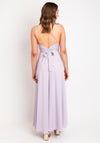 Goa Goa Carillon Satin Floral Slit Leg Maxi Dress, Lilac