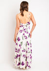 Goa Goa Jazz Satin Floral Slit Leg Maxi Dress, Orchid