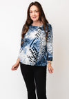 Sunday by Godske Animal Print Blouse, Blue Multi