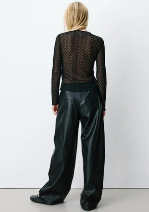 Grace & Mila Aube Sheer Lace Top, Black