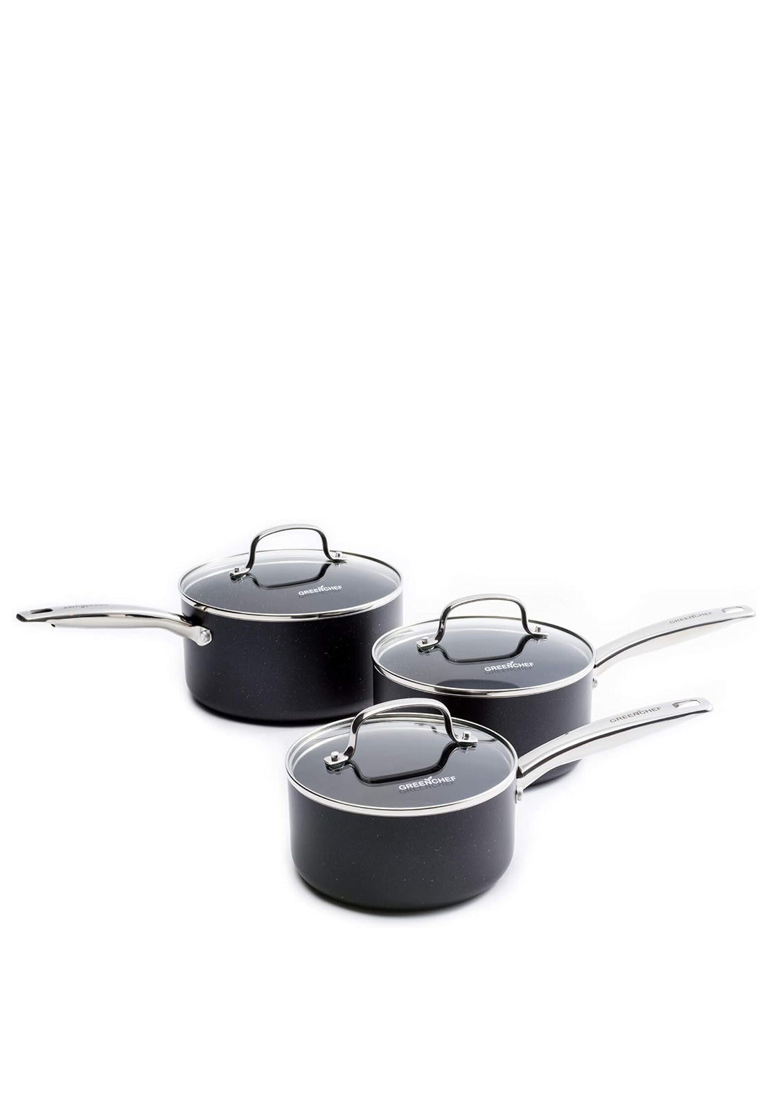 GreenPan Berlin Healthy Ceramic Non-Stick 3 Piece Saucepan Set