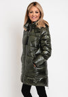 Green Goose Synthetic Quilted Mid Length Coat, Green