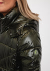 Green Goose Synthetic Quilted Mid Length Coat, Green