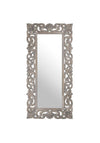 Fern Cottage Hand Carved Rectangular Mirror, Grey