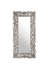 Fern Cottage Hand Carved Rectangular Mirror, Grey