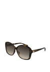 Gucci GG0950SA Ladies Rectangle Sunglasses, Havana