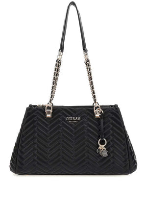 Guess Anning Quilted Shopper Tote Bag, Black