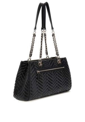 Guess Anning Quilted Shopper Tote Bag, Black