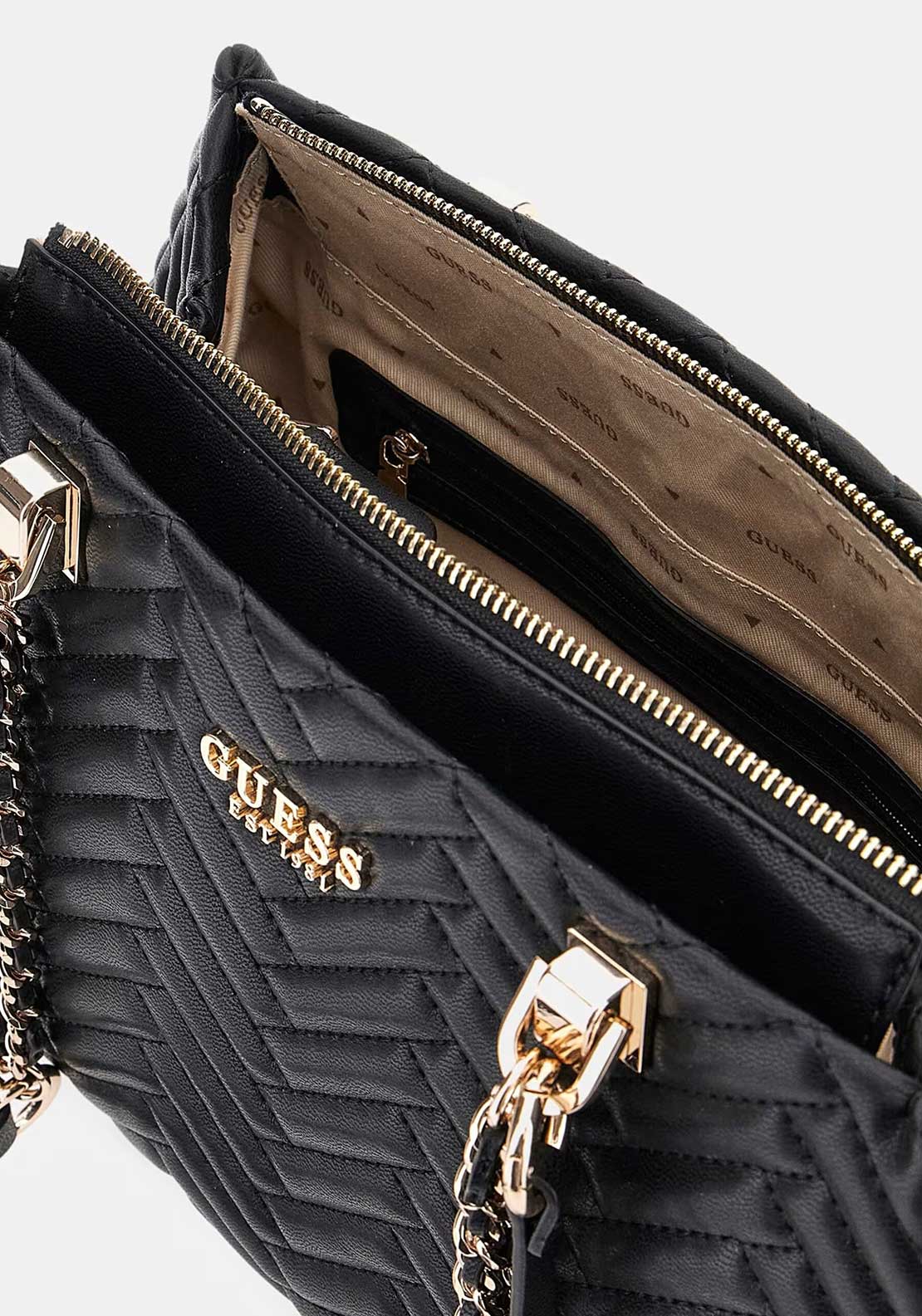 Guess Anning Quilted Shopper Tote Bag, Black