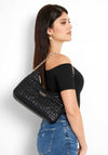 Guess Assia Quilted Shoulder Bag, Black