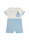 Guess Baby Boy Piquet Romper, Blue