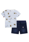 Guess Baby Boy Teddy Tee and Short Set, Blue