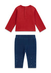 Guess Baby Girl Bow Sweater and Legging Set, Red